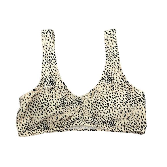 Hollister Swim Animal Print Scoop Neck Ruched Front Pullover Bikini Top - Picture 6 of 8